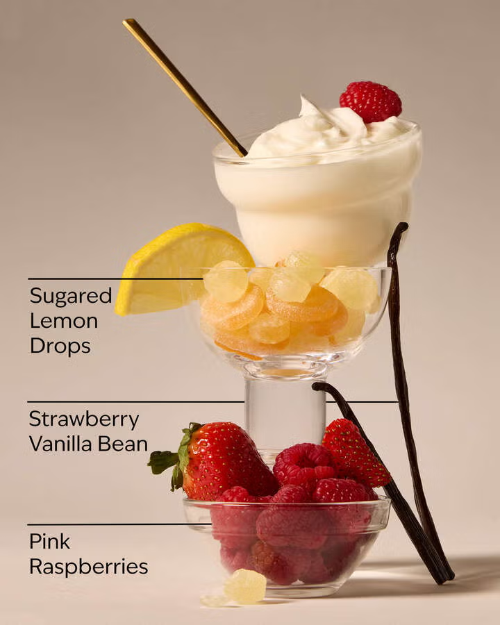 RASPBERRIES AND WHIPPED VANILLA
