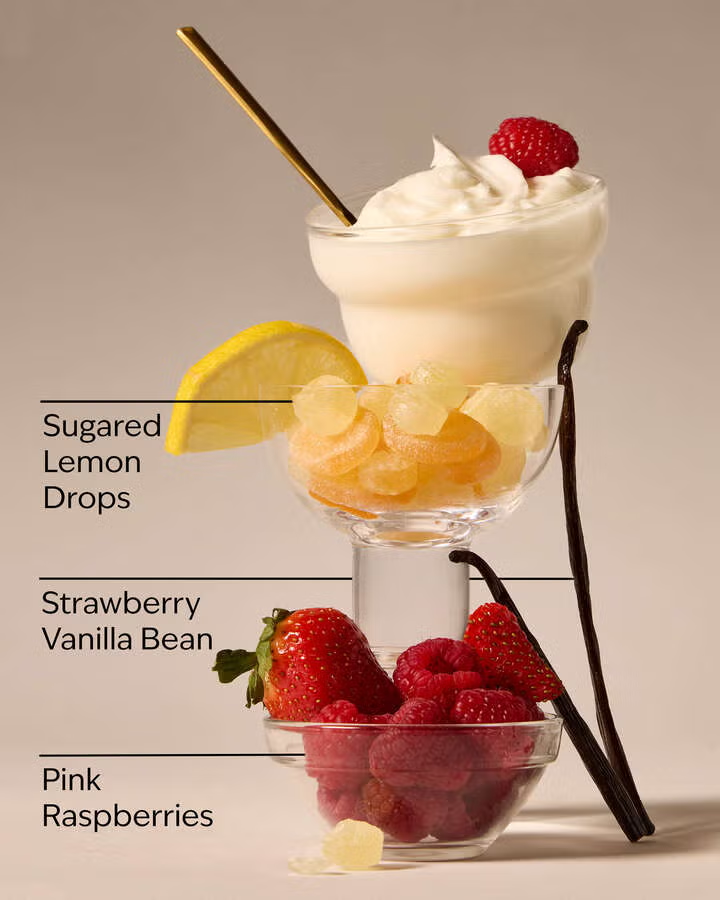 RASPBERRIES AND WHIPPED VANILLA